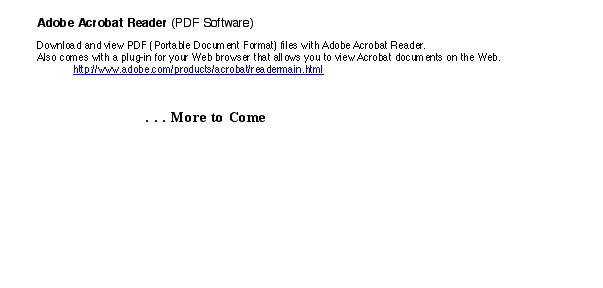 
	Adobe Acrobat Reader (PDF Software)

	Download and view PDF (